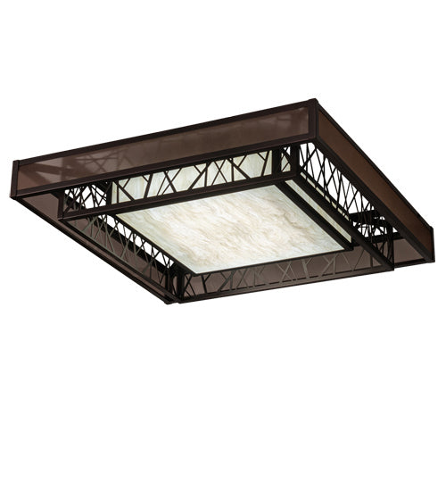 Meyda Tiffany 217643 LED Semi-Flushmount, Dark Bronze And White