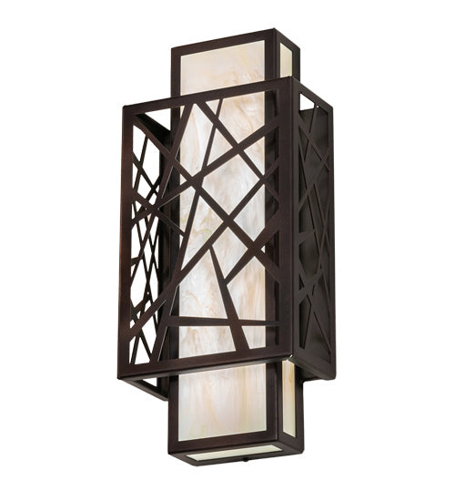 Meyda Tiffany 217647 LED Wall Sconce, Dark Bronze And White