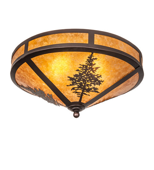 Meyda Tiffany 217917 Two Light Flushmount, Mahogany Bronze