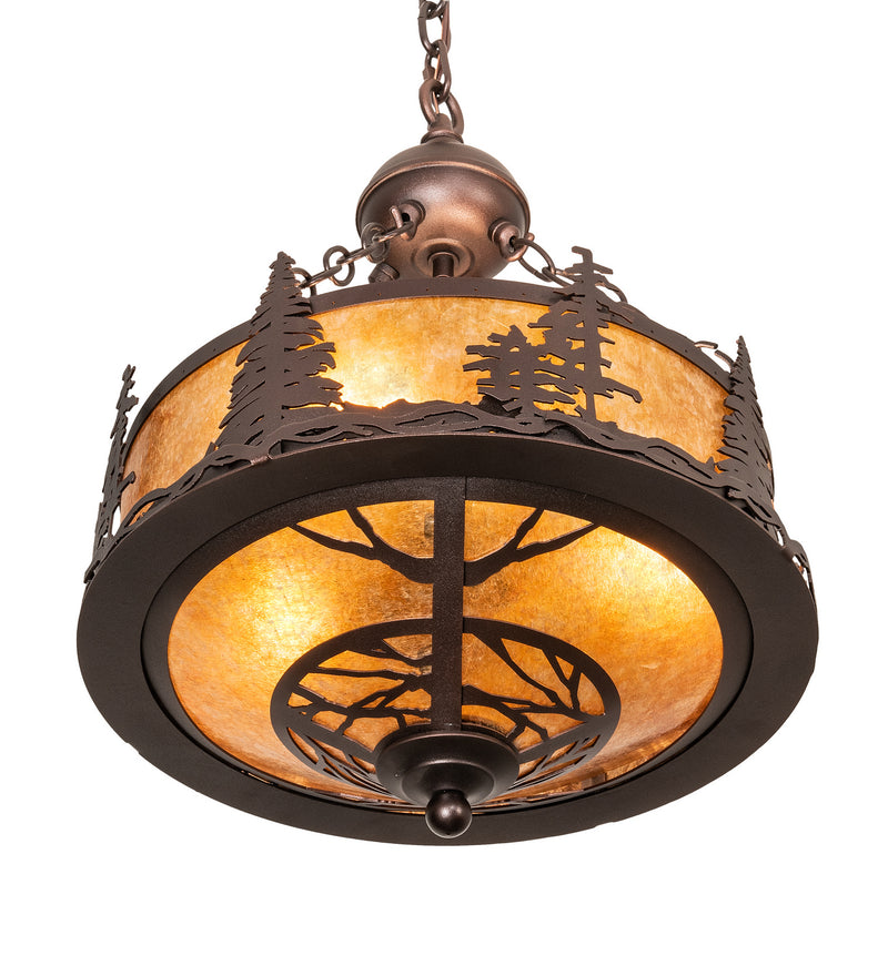 Meyda Tiffany 217918 Six Light Pendant, Mahogany Bronze