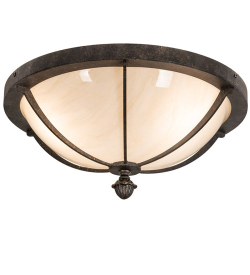 Meyda Tiffany 217937 Three Light Flushmount, Golden Bronze