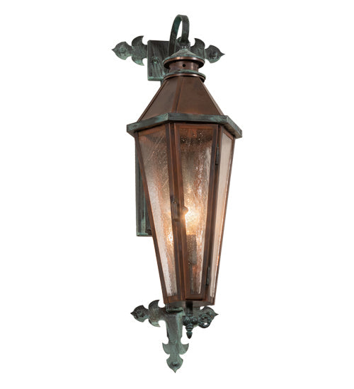 Meyda Tiffany 217967 One Light Wall Sconce, Vintage Copper And Craftsman Verdi