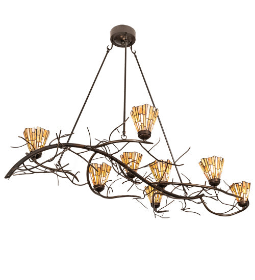 Meyda Tiffany 218102 Eight Light Chandelier, Timeless Bronze And Dark Burnished Antique Copper