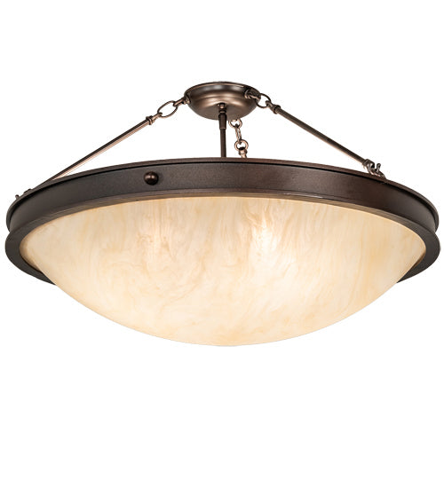 Meyda Tiffany 218187 Four Light Semi-Flushmount, Mahogany Bronze