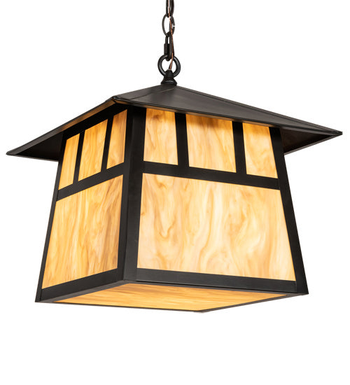 Meyda Tiffany 218679 Three Light Pendant, Craftsman Brown