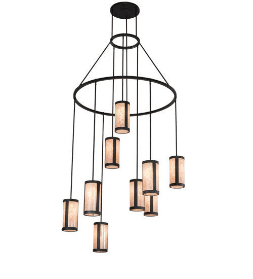 Meyda Tiffany 218698 Nine Light Chandelier, Black Wicker