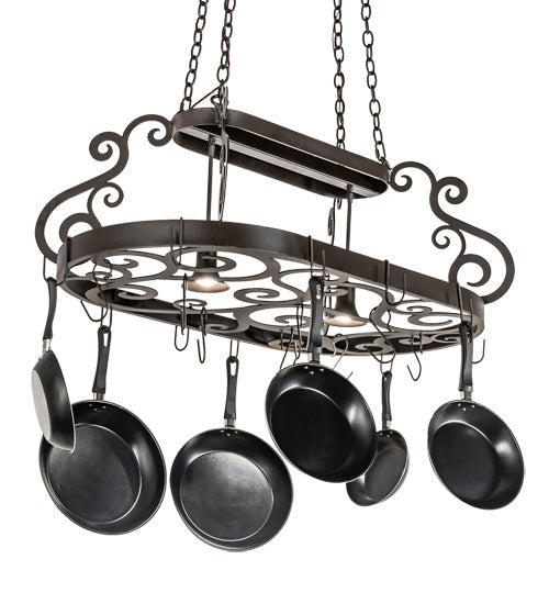 Meyda Tiffany 218807 Two Light Pot Rack, Oil Rubbed Bronze