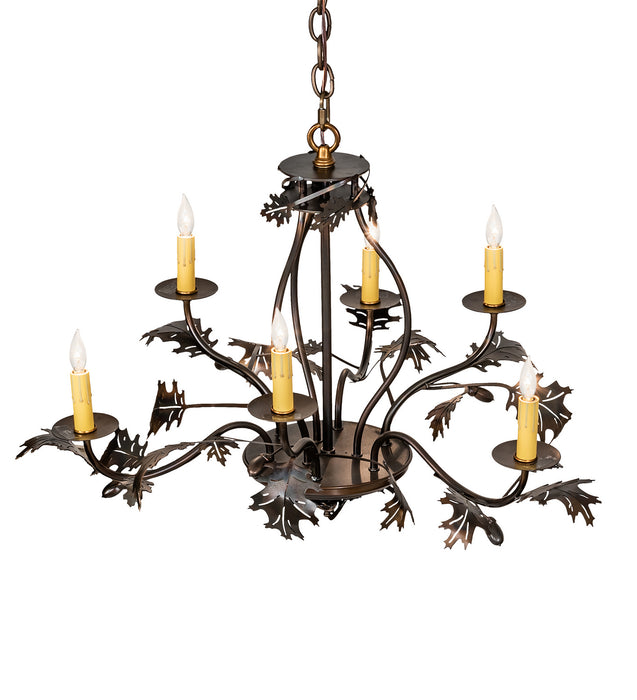 Meyda Tiffany 218893 Six Light Chandelier, Dark Burnished Antique Copper