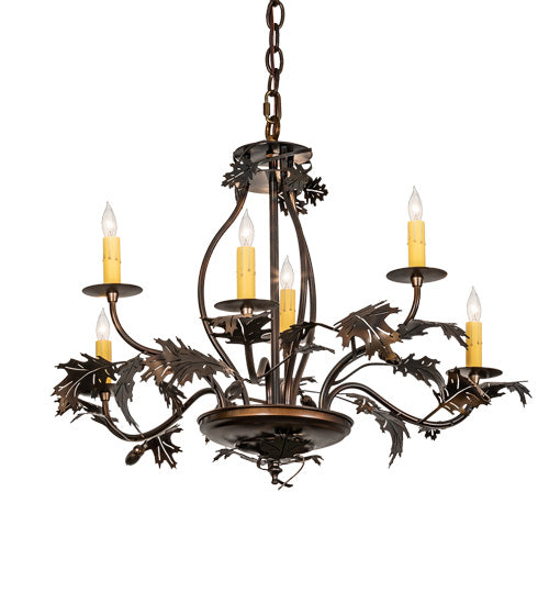 Meyda Tiffany 218893 Six Light Chandelier, Dark Burnished Antique Copper