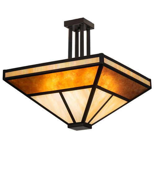 Meyda Tiffany 218920 Eight Light Semi-Flushmount, Flat Black