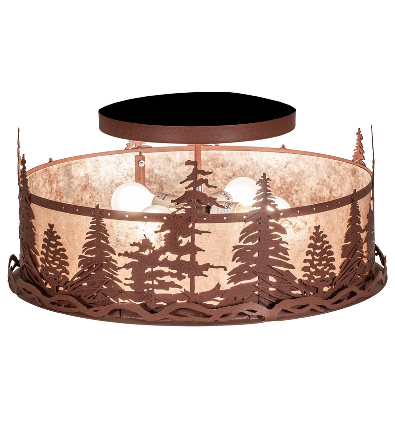Meyda Tiffany 219183 Four Light Flushmount, Rust