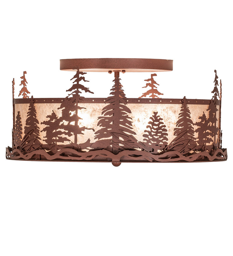 Meyda Tiffany 219183 Four Light Flushmount, Rust