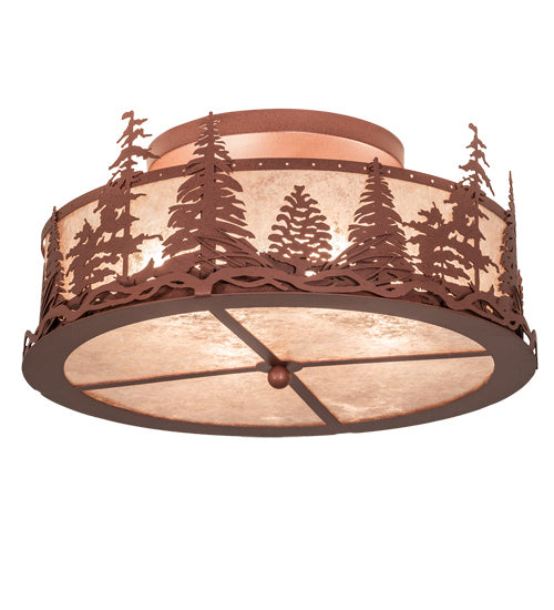 Meyda Tiffany 219183 Four Light Flushmount, Rust