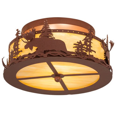Meyda Tiffany 219213 Two Light Flushmount, Rust