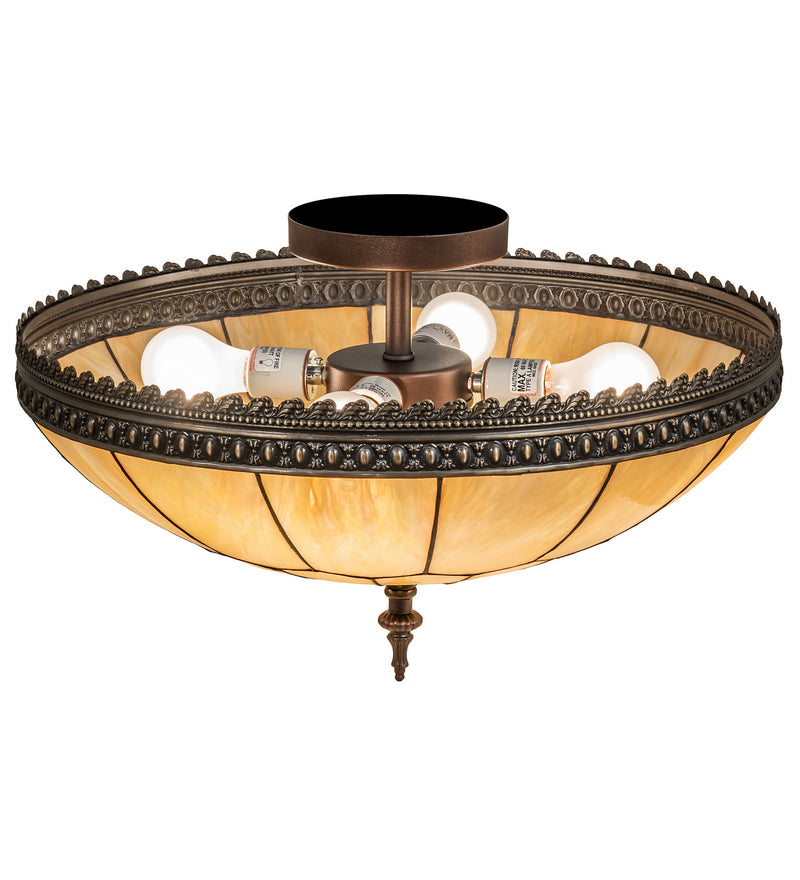 Meyda Tiffany 219230 Four Light Flushmount, Craftsman Brown & Mahogany Bronze