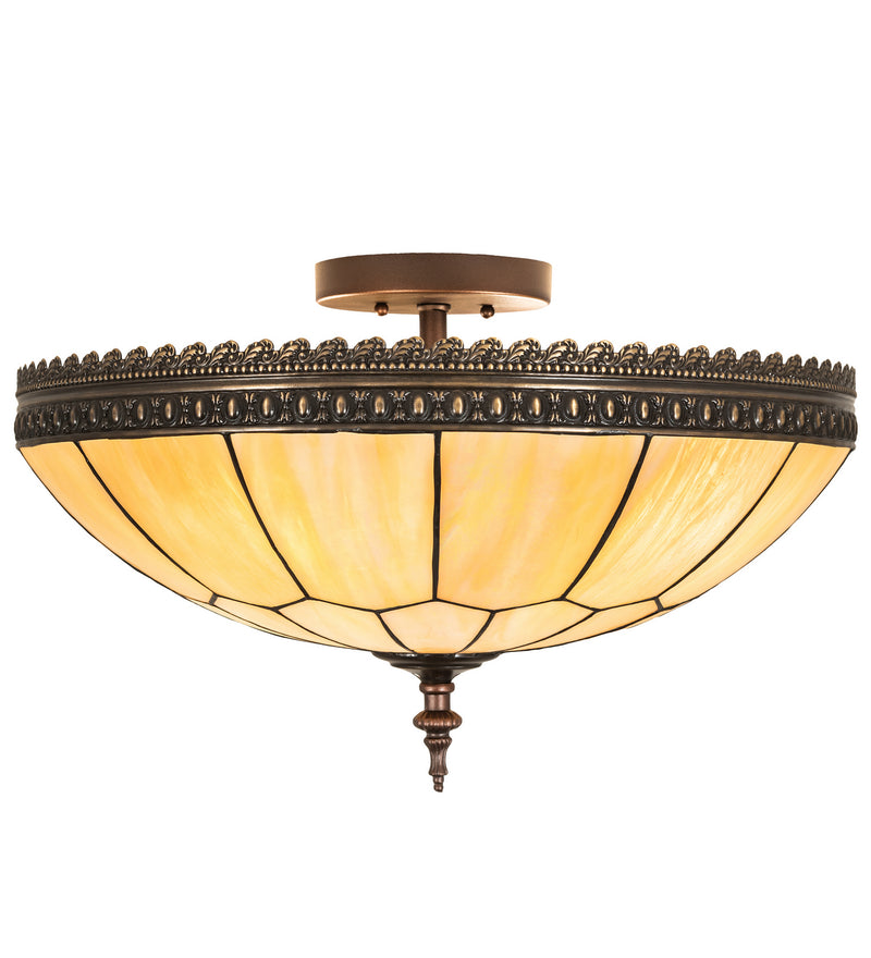 Meyda Tiffany 219230 Four Light Flushmount, Craftsman Brown & Mahogany Bronze