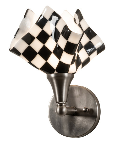 Meyda Tiffany 219280 One Light Wall Sconce, Black Metal,Brushed Nickel