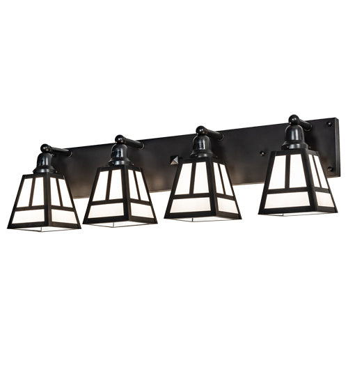 Meyda Tiffany 219287 Four Light Vanity, Craftsman Brown