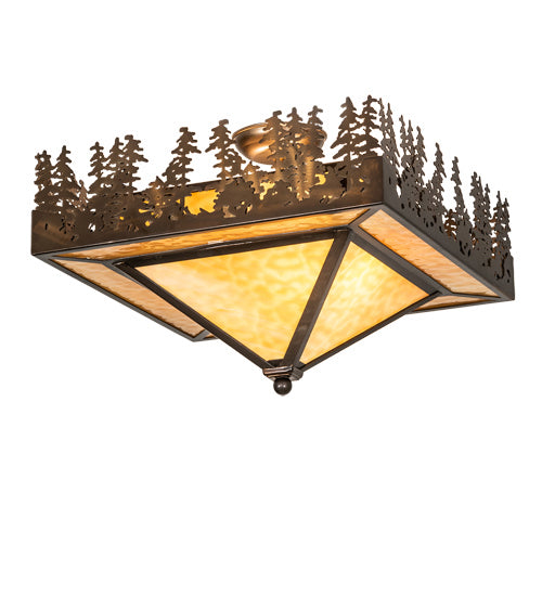 Meyda Tiffany 219381 Two Light Flushmount, Antique Copper