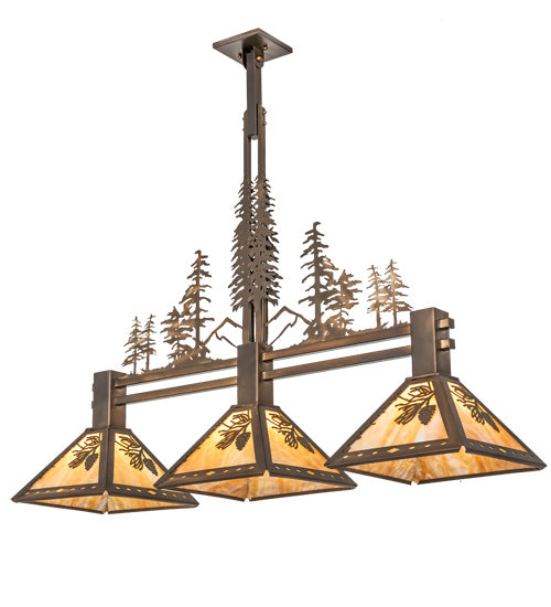 Meyda Tiffany 219382 Three Light Island Pendant, Antique Copper