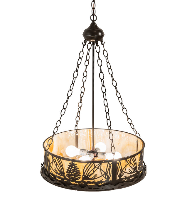Meyda Tiffany 219545 Four Light Pendant, Timeless Bronze