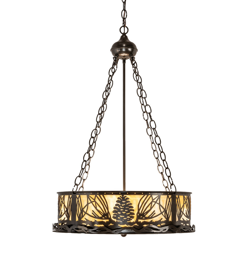 Meyda Tiffany 219545 Four Light Pendant, Timeless Bronze