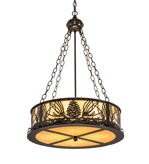 Meyda Tiffany 219545 Four Light Pendant, Timeless Bronze