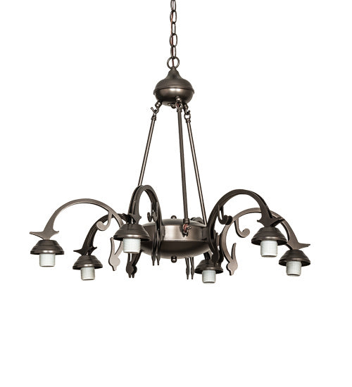 Meyda Tiffany 219620 Six Light Chandelier, Exterior Oil Rubbed Bronze