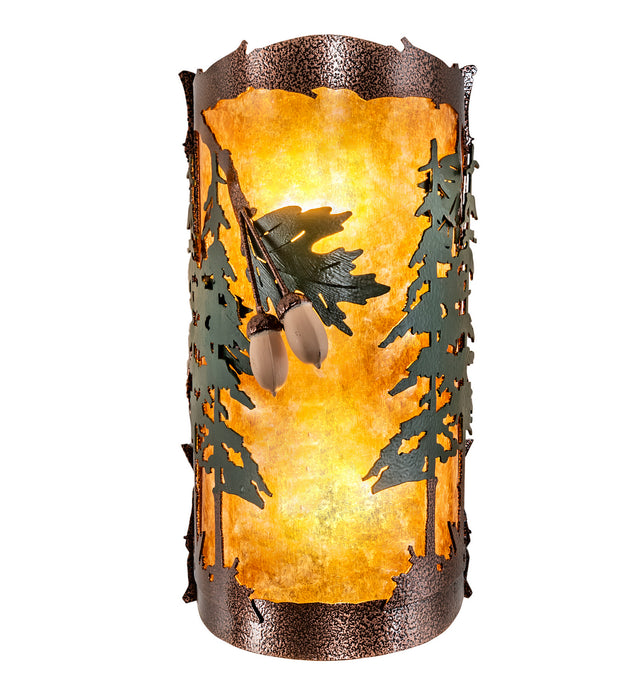 Meyda Tiffany 219633 Two Light Wall Sconce, New Copper Vein/Green Trees