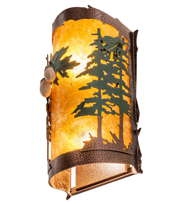 Meyda Tiffany 219633 Two Light Wall Sconce, New Copper Vein/Green Trees