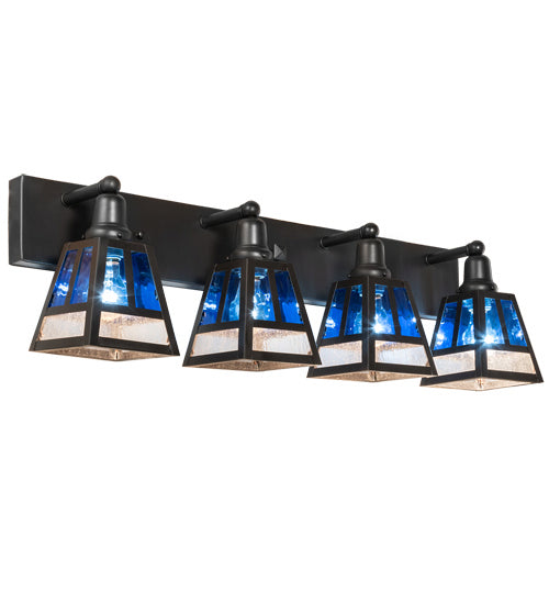 Meyda Tiffany 219680 Four Light Vanity, Craftsman Brown