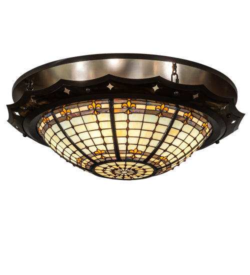 Meyda Tiffany 219713 Four Light Flushmount, Antique Copper And Timeless Bronze