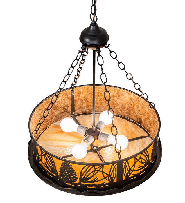 Meyda Tiffany 220141 Four Light Pendant, Textured Black