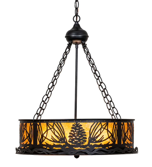 Meyda Tiffany 220141 Four Light Pendant, Textured Black