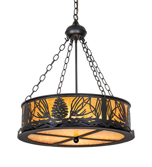 Meyda Tiffany 220141 Four Light Pendant, Textured Black