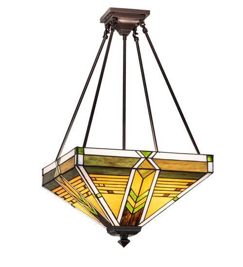 Meyda Tiffany 220187 Four Light Semi-Flushmount, Mahogany Bronze