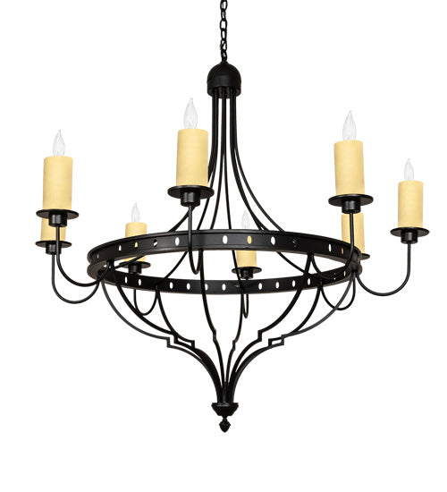 Meyda Tiffany 220739 Eight Light Chandelier, Textured Black