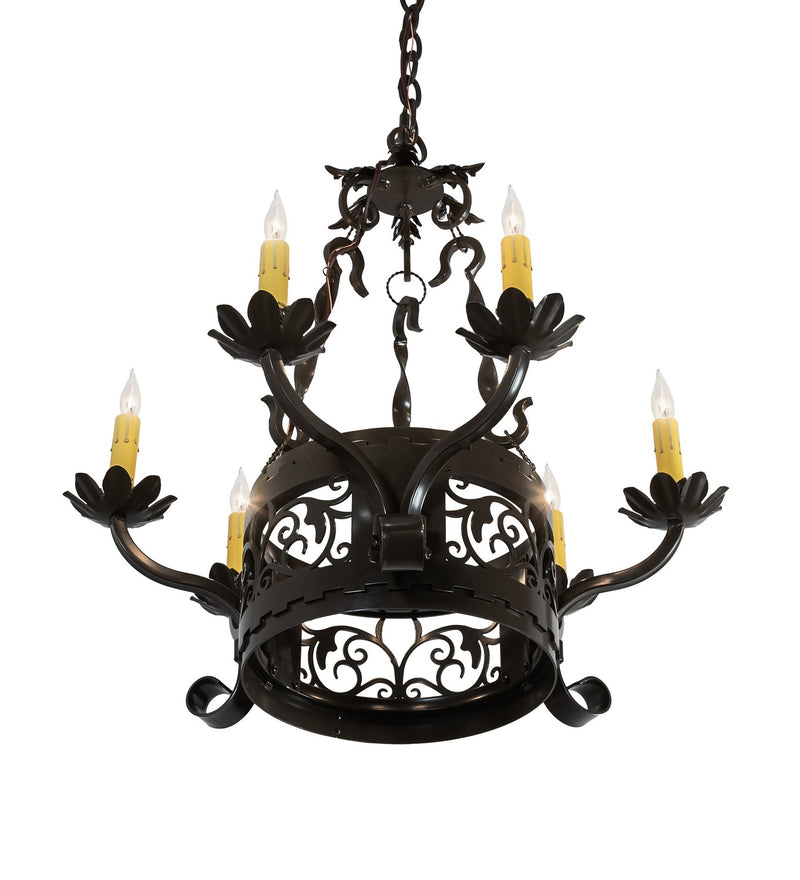 Meyda Tiffany 221249 Six Light Chandelier, Timeless Bronze