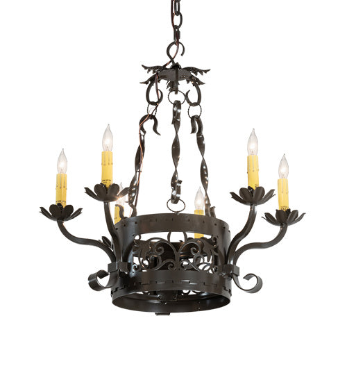 Meyda Tiffany 221249 Six Light Chandelier, Timeless Bronze
