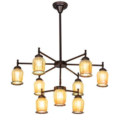 Meyda Tiffany 221336 Nine Light Chandelier, Mahogany Bronze