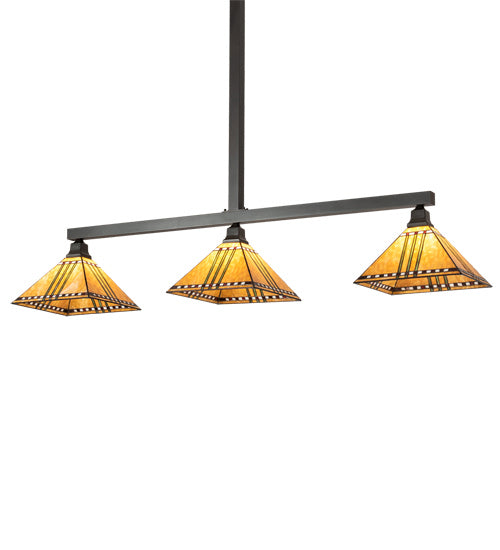 Meyda Tiffany 221381 Three Light Island Pendant, Craftsman Brown