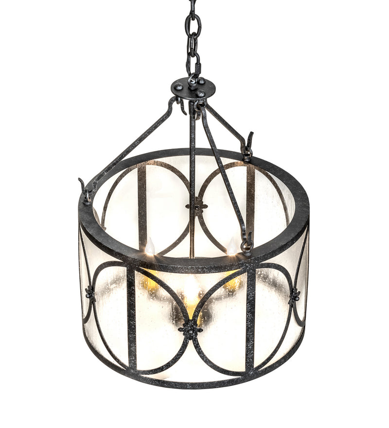 Meyda Tiffany 221458 Three Light Pendant, Gun Metal