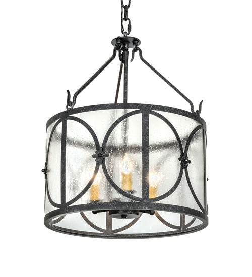 Meyda Tiffany 221458 Three Light Pendant, Gun Metal