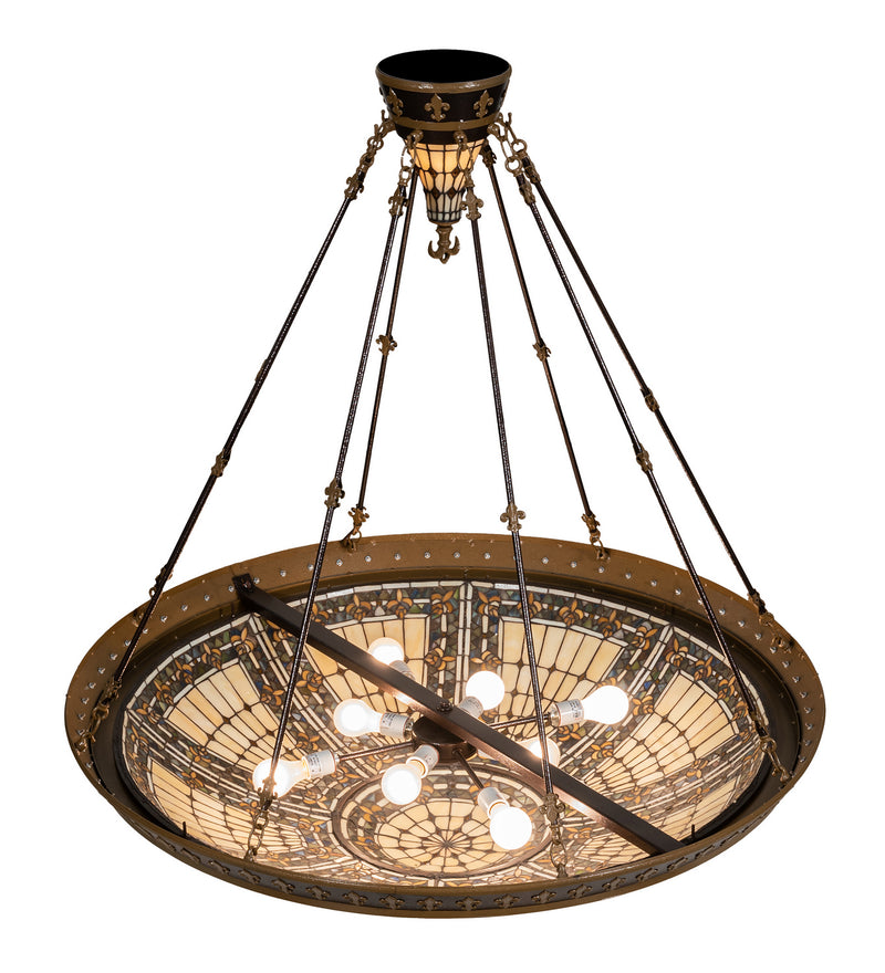 Meyda Tiffany 221466 Ten Light Semi-Flushmount, Copper Vein And Nu Gold