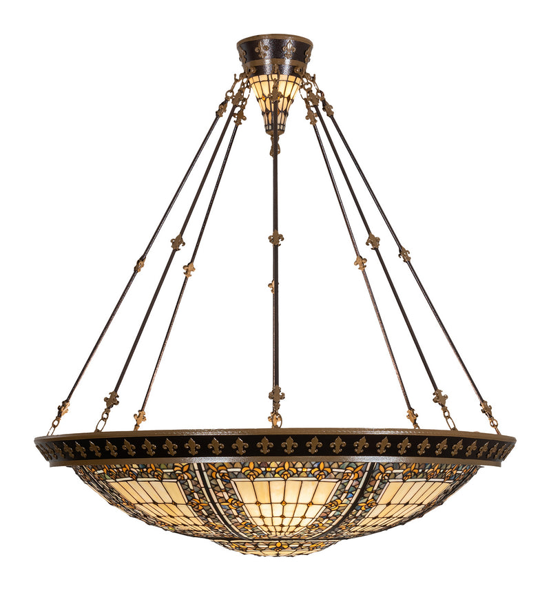Meyda Tiffany 221466 Ten Light Semi-Flushmount, Copper Vein And Nu Gold