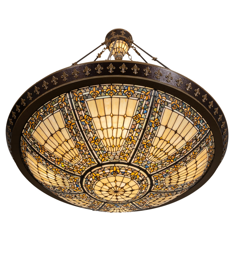 Meyda Tiffany 221466 Ten Light Semi-Flushmount, Copper Vein And Nu Gold