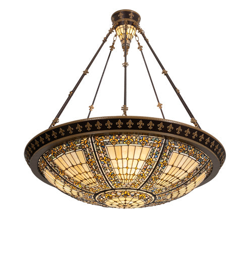 Meyda Tiffany 221466 Ten Light Semi-Flushmount, Copper Vein And Nu Gold