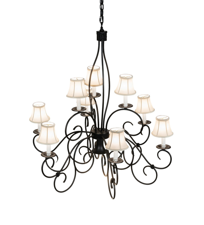 Meyda Tiffany 221766 Ten Light Chandelier, Blackwash