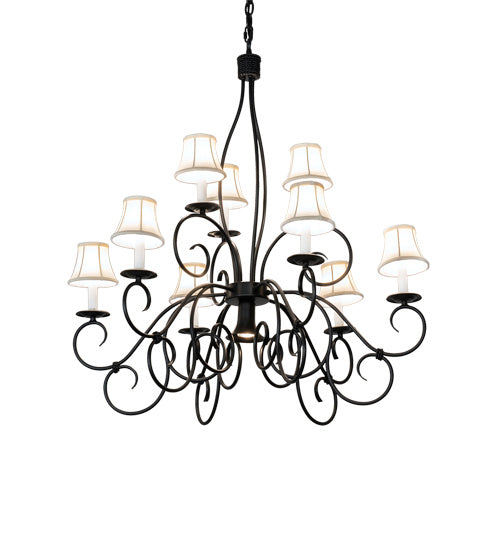 Meyda Tiffany 221766 Ten Light Chandelier, Blackwash
