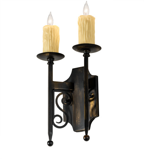 Meyda Tiffany 222726 Two Light Wall Sconce, Antique Black